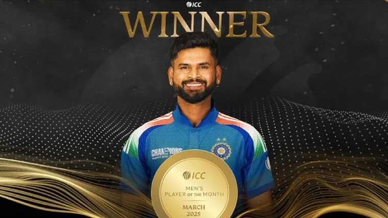 بھارتی بلے باز شریاس ائیر آئی سی سی پلیئر آف دی منتھ قرار