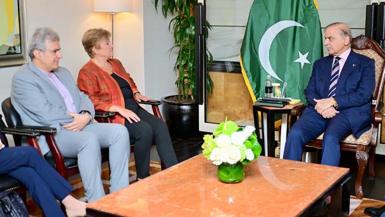 وزیراعظم سے ایم ڈی آئی ایم ایف کی ملاقات، پاکستان کیلئے تعاون جاری رکھنے کا اعادہ