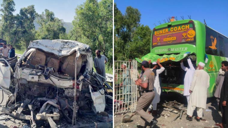 سوات ایکسپریس وے پر وین کی بس کو ٹکر، 11 افراد جاں بحق، 7 زخمی